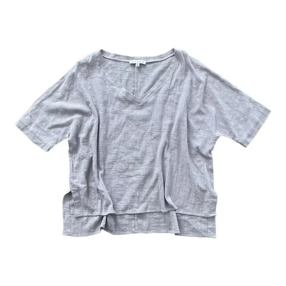 HYFVE Purple Oversized High Low Cotton Top M
